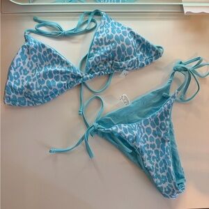SHEIN Blue Leopard Print Bikini